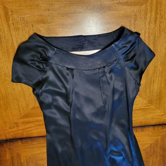 Cache' Black Silk Satin Backless Dress - evening dress - Picture 4 of 15